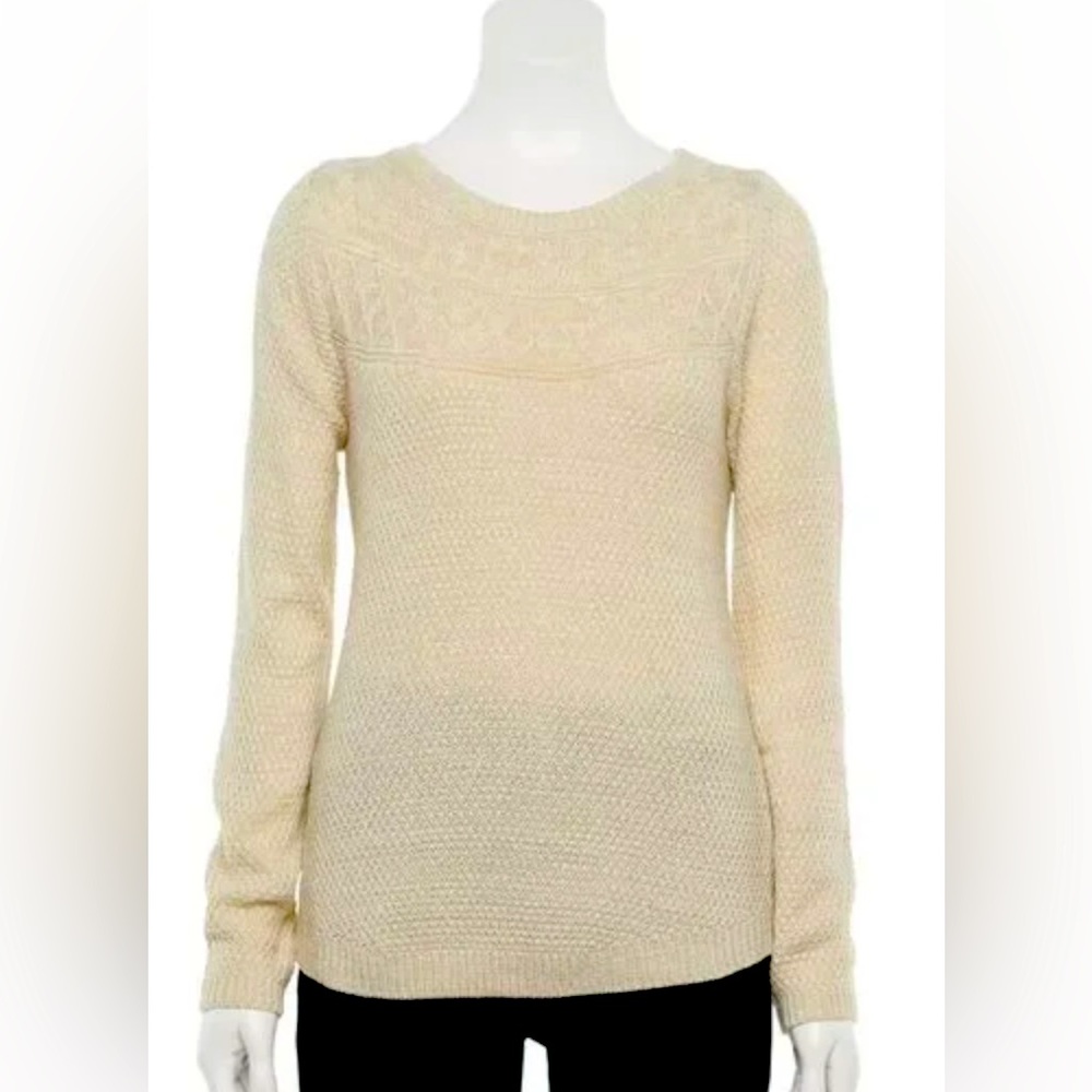 NWT Croft & Barrow Cable Yoke Pullover Sweater XL